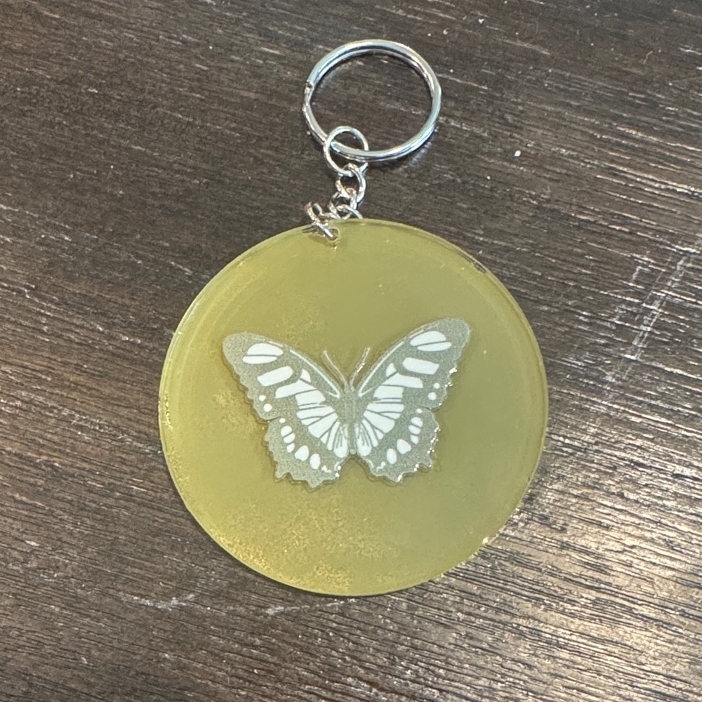 Yellow Butterfly Keychain